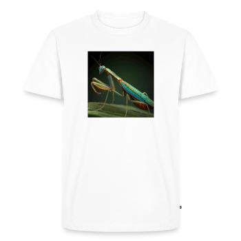 Iridescent Mantis in Macro Style - Men's Premium Organic T-Shirt - white - Front - Nico (187cm)