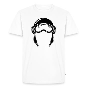 Fliegerhaube - Männer Premium Bio T-Shirt - Weiß - Vorne - Nico (187cm)