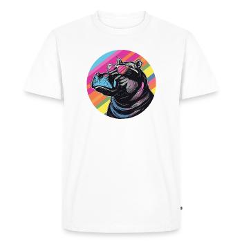 Lunettes de soleil Hippo Popart - T-shirt Premium bio Homme - blanc - Devant - Nico (187cm)
