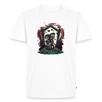 Valentine Zombie Love - T-shirt Premium bio Homme - blanc - Devant - Nico (187cm)