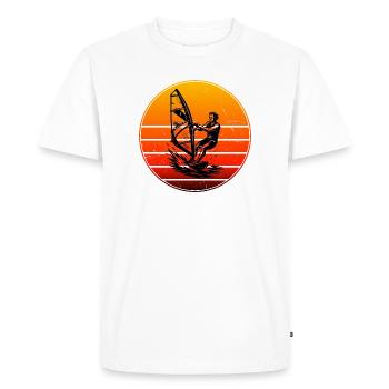 Minimalist Windsurfing Motif - Men's Premium Organic T-Shirt - white - Front - Nico (187cm)