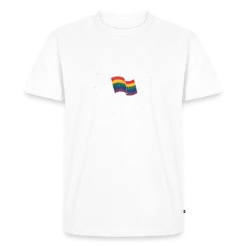 Antifa - Produits dérivés antifascistes - T-shirt Premium bio Homme - blanc - Devant - Nico (187cm)