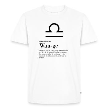 Signe du zodiaque Balance - T-shirt Premium bio Homme - blanc - Devant - Nico (187cm)