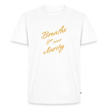R e e à la clarté intérieure – Pleine conscience - T-shirt Premium bio Homme - blanc - Devant - Nico (187cm)
