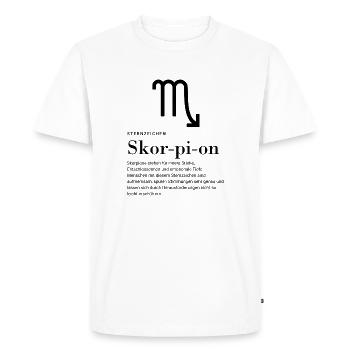 Signe du zodiaque Scorpion - T-shirt Premium bio Homme - blanc - Devant - Nico (187cm)