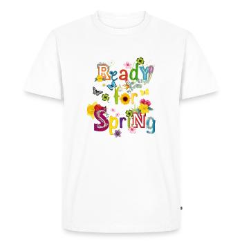 Ready for Spring – Colorful Spring Typography - Men's Premium Organic T-Shirt - white - Front - Nico (187cm)