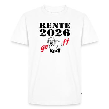 Pension 2026 , done - Men's Premium Organic T-Shirt - white - Front - Nico (187cm)