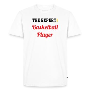 L'Expert du Basket - T-shirt Premium bio Homme - blanc - Devant - Nico (187cm)