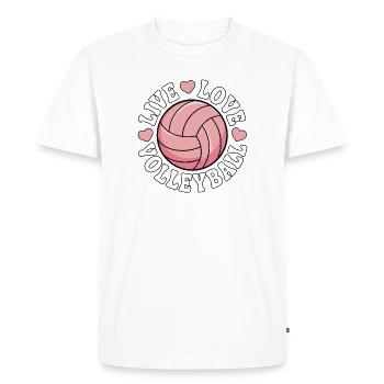 Volley-ball Live Love - Design Pink Love - T-shirt Premium bio Homme - blanc - Devant - Nico (187cm)