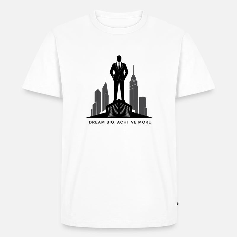 Executive Skyline Ambition Silhouette - Männer Premium Bio T-Shirt - Weiß