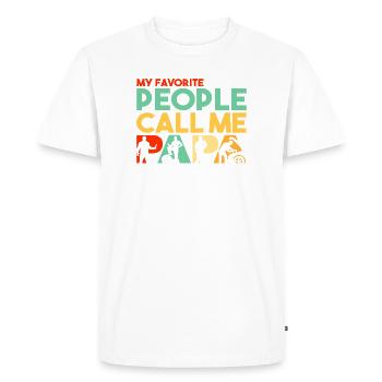 Mes personnes préférées m’appellent papa mécanicien - T-shirt Premium bio Homme - blanc - Devant - Nico (187cm)