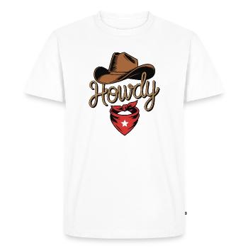 Howdy Cowboy - Conception de corde western - T-shirt Premium bio Homme - blanc - Devant - Nico (187cm)
