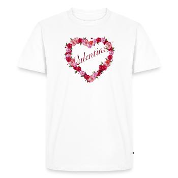 Rose en forme de cœur pour la Saint-Valentin - T-shirt Premium bio Homme - blanc - Devant - Nico (187cm)