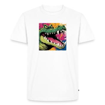 Crocodile Poison Green – Design de monstre d’art de rue - T-shirt Premium bio Homme - blanc - Devant - Nico (187cm)