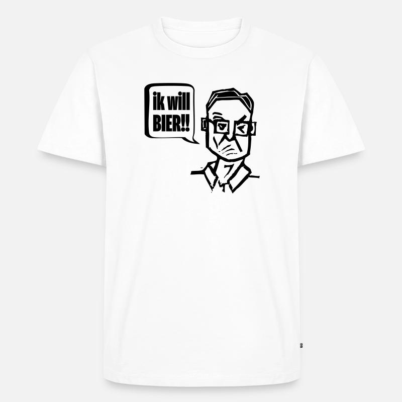 Der Kiecker will Pils - Männer Premium Bio T-Shirt - Weiß