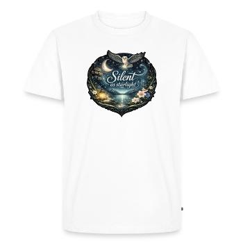 Silencieux comme la lumière des étoiles - T-shirt Premium bio Homme - blanc - Devant - Nico (187cm)