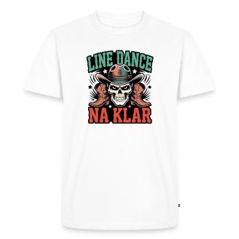 Cowboy en Ligne de Crâne - T-shirt Premium bio Homme - blanc - Devant - Nico (187cm)