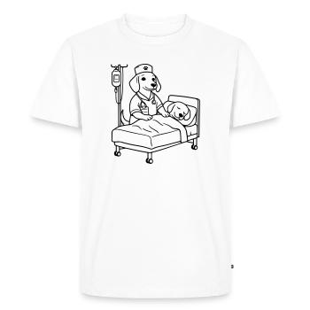 Édition chien de soins de clinique - T-shirt Premium bio Homme - blanc - Devant - Nico (187cm)