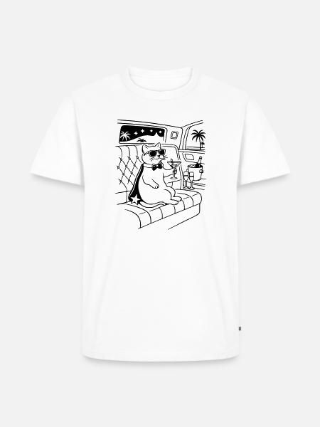 Fame Cat Cat Glamour Star Celebrity - Men's Premium Organic T-Shirt - white