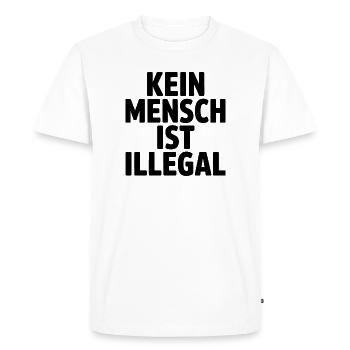 No One Is Illegal - Against the Right - Men's Premium Organic T-Shirt - white - Front - Nico (187cm)
