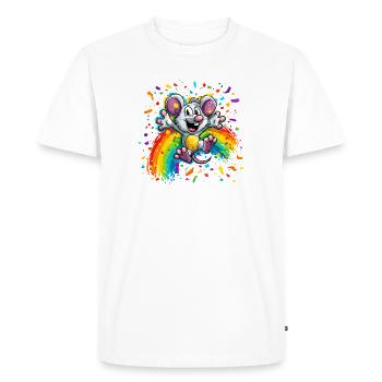 Pluie de couleurs de souris arc-en-ciel - T-shirt Premium bio Homme - blanc - Devant - Nico (187cm)