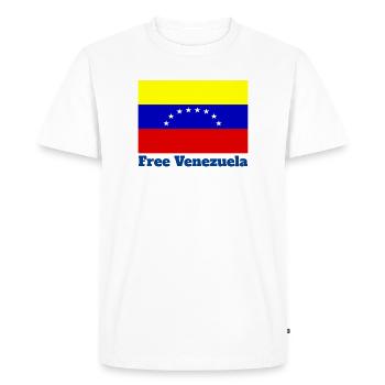 Venezuela, liberté, Caracas, Amérique du sud - T-shirt Premium bio Homme - blanc - Devant - Nico (187cm)