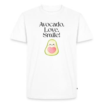 Avocado Love Smile - Men's Premium Organic T-Shirt - white - Front - Nico (187cm)