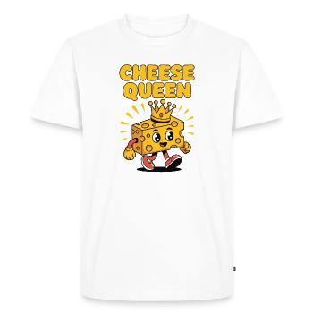 Cheese Queen – Cheese with a crown - Men's Premium Organic T-Shirt - white - Front - Nico (187cm)