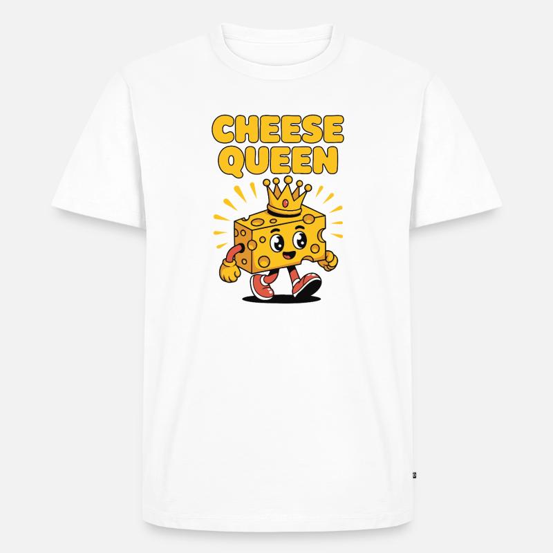 Cheese Queen – Käse mit Krone - Männer Premium Bio T-Shirt - Weiß