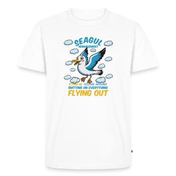 Seagull Management of Competent Colleagues - Men's Premium Organic T-Shirt - white - Front - Nico (187cm)