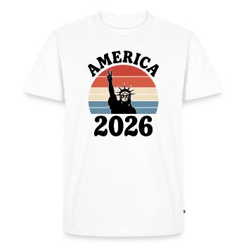 Paix de la Statue de la Liberté 2026 - T-shirt Premium bio Homme - blanc - Devant - Nico (187cm)
