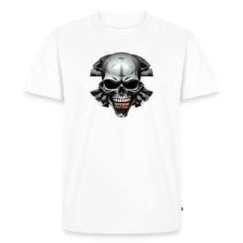 ISchadel in a rock circle - Men's Premium Organic T-Shirt - white - Front - Nico (187cm)