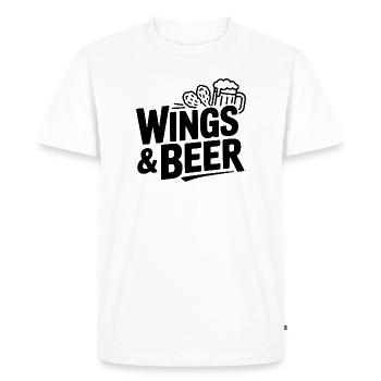 Wings and Beer - Men's Premium Organic T-Shirt - white - Front - Nico (187cm)