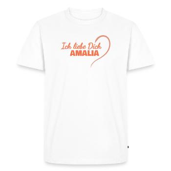 Je t’aime Amalia - T-shirt Premium bio Homme - blanc - Devant - Nico (187cm)