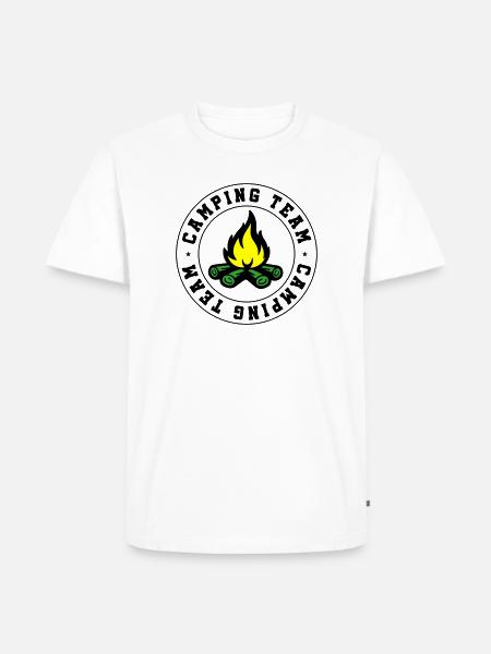 Camping Team Lagerfeuer - Männer Premium Bio T-Shirt - Weiß