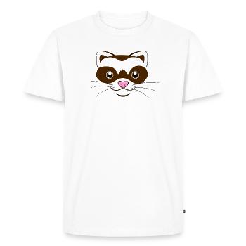 Visage de furet mignon, costume graphique de belette drôle - T-shirt Premium bio Homme - blanc - Devant - Nico (187cm)