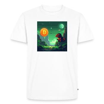 Odyssée Bitcoin dans l’espace - T-shirt Premium bio Homme - blanc - Devant - Nico (187cm)