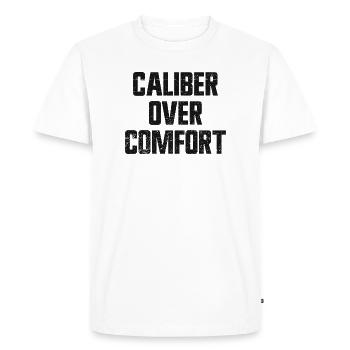 Caliber Ahead of Comfort – Concealed Carry in Accordance with 2nd V - Men's Premium Organic T-Shirt - white - Front - Nico (187cm)