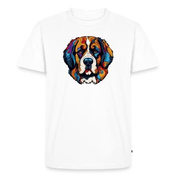 Dog Comic - Men's Premium Organic T-Shirt - white - Front - Nico (187cm)