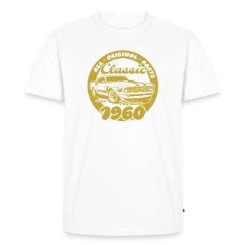 66e anniversaire - Classic Musclecar 02/1960 - T-shirt Premium bio Homme - blanc - Devant - Nico (187cm)