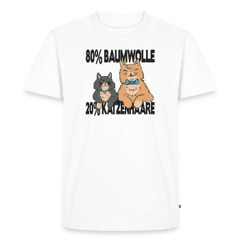 Chat propriétaire de chat, chat dit cadeau - T-shirt Premium bio Homme - blanc - Devant - Nico (187cm)