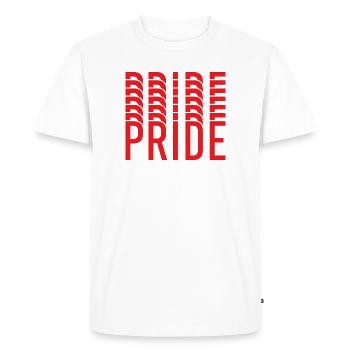 Pride: Repeated letter design - Men's Premium Organic T-Shirt - white - Front - Nico (187cm)