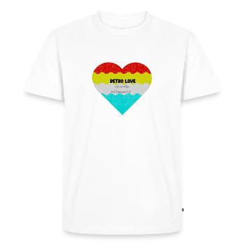 Amour rétro au cœur en dégradé coloré - T-shirt Premium bio Homme - blanc - Devant - Nico (187cm)