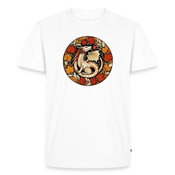 Autumn Dragon Circular Leaf Pattern - Men's Premium Organic T-Shirt - white - Front - Nico (187cm)
