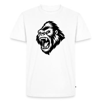 Gorilla Aggressiv - Männer Premium Bio T-Shirt - Weiß - Vorne - Nico (187cm)