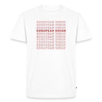 EUROPEAN UNION - Men's Premium Organic T-Shirt - white - Front - Nico (187cm)