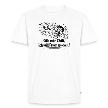 Cracher du feu Mangeant du chili - T-shirt Premium bio Homme - blanc - Devant - Nico (187cm)