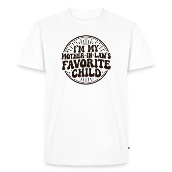 Je suis l’enfant préféré de ma belle-mère - T-shirt Premium bio Homme - blanc - Devant - Nico (187cm)