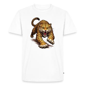 Leopard Animal Comic - Men's Premium Organic T-Shirt - white - Front - Nico (187cm)