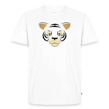 Graphique Cool Tiger Face Art de la faune de grands félins - T-shirt Premium bio Homme - blanc - Devant - Nico (187cm)